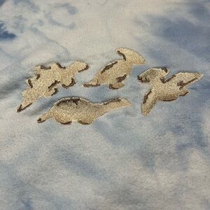 Dinosaur Embroidered Tie-Dye Shirt